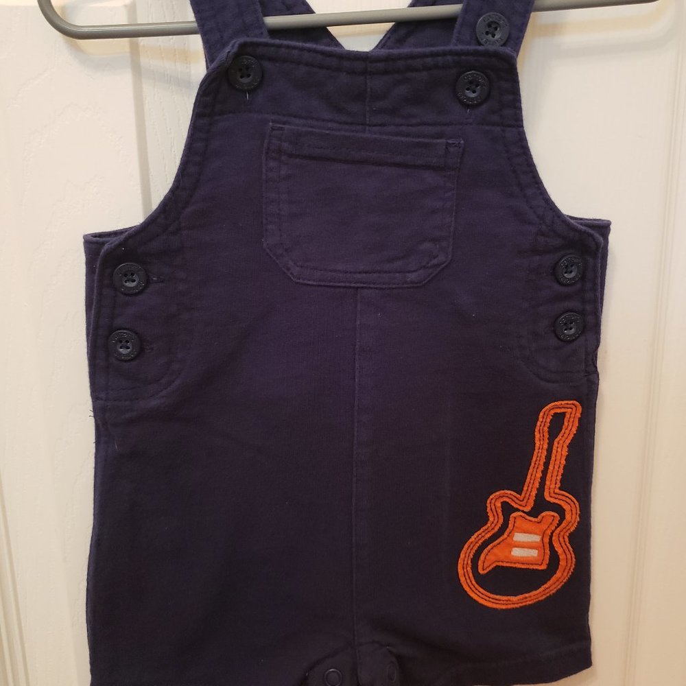 Baby boys navy blue Carter's guitar shortalls 9 months